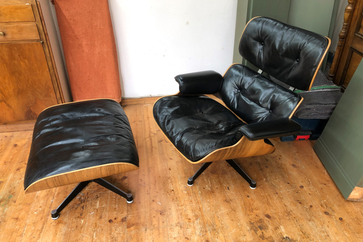 Lounge Chair von Charles und Ray Eames nach der Restaurierung